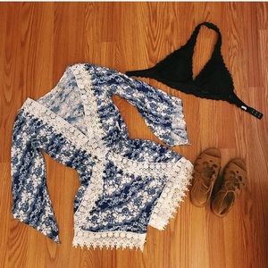 Crochet blue romper